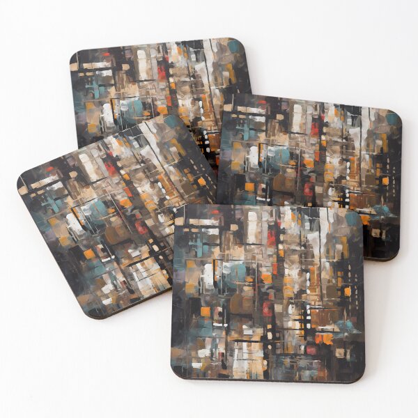 Item preview, Artistic texture impasto geometric abstract shape line decorative painting 25 designed and sold by UnaWu533.