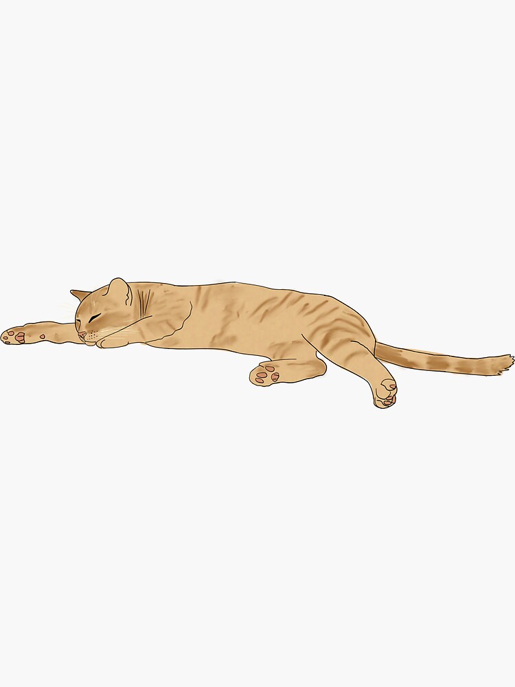 Thumbnail 3 of 3, Sticker, Sleeping Orange kitty designed and sold by Victoriana-.