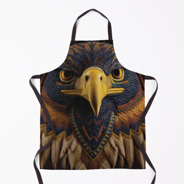Item preview, Deluxe Golden Eagle portrait textil abstract art designed and sold by Tio-Tecun.