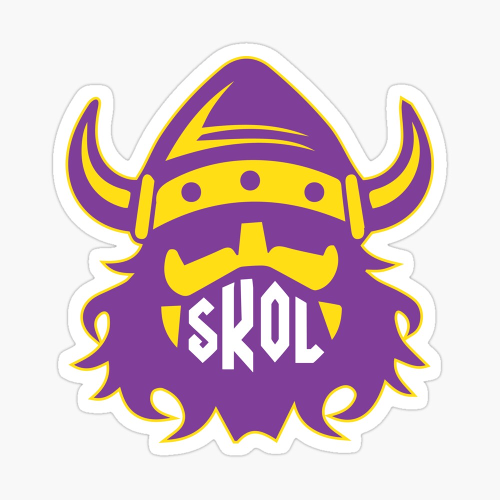 : Skol Vikings Shirt with Helmet and Beard - Distressed