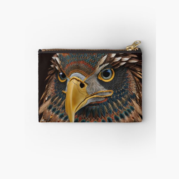 Item preview, Golden Eagle portrait textil abstract art designed and sold by Tio-Tecun.