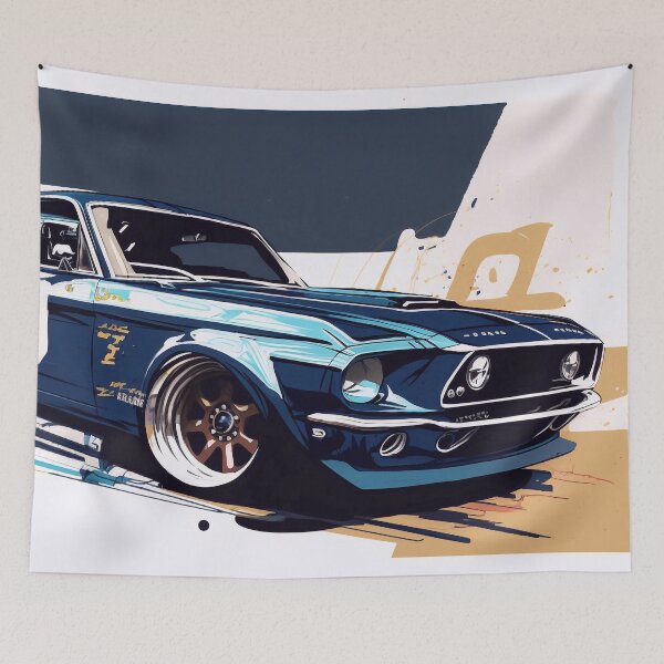 Item preview, Vintage Mustang Wall Art | Large Art Print | Race Car Print | Office Wall Decor | Automotive Wall Art designed and sold by ArtiCo. Labs.