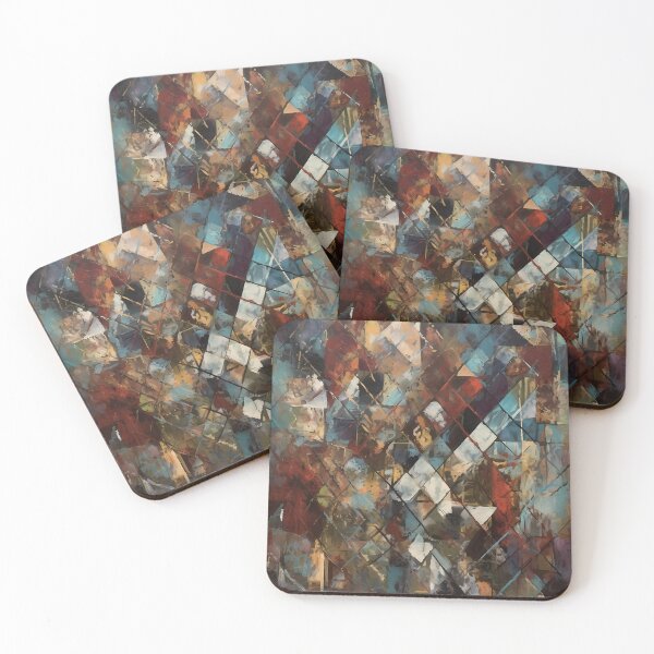 Item preview, Artistic texture impasto geometric abstract shape line decorative painting 28 designed and sold by UnaWu533.