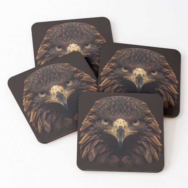 Item preview, Angry eyes Golden Eagle portrait textil abstract art designed and sold by Tio-Tecun.