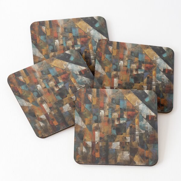 Item preview, Artistic texture impasto geometric abstract shape line decorative painting 29 designed and sold by UnaWu533.