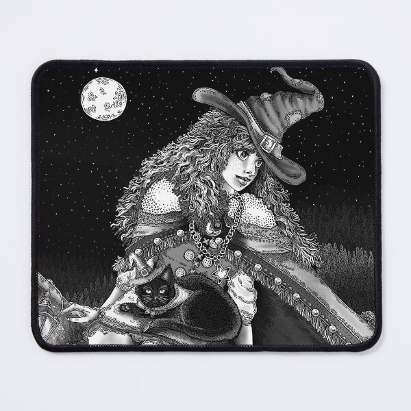 Item preview, Whimsical Witch on Broomstick in the Night with Black Cat designed and sold by jdimmettart.