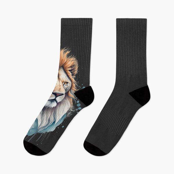 Item preview, LN07 A powerful lion head with a bold watercolor design designed and sold by onenatureplace.