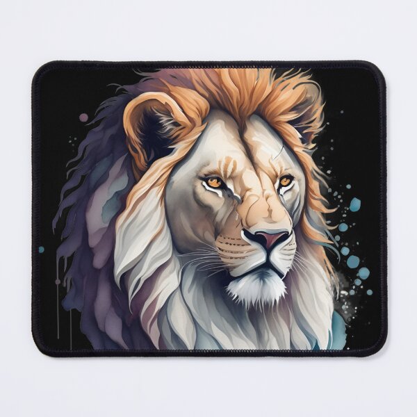 Item preview, LN07 A powerful lion head with a bold watercolor design designed and sold by onenatureplace.