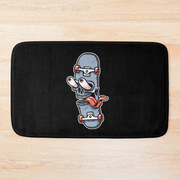Item preview, funny skull face skateboard designed and sold by teenlabel.