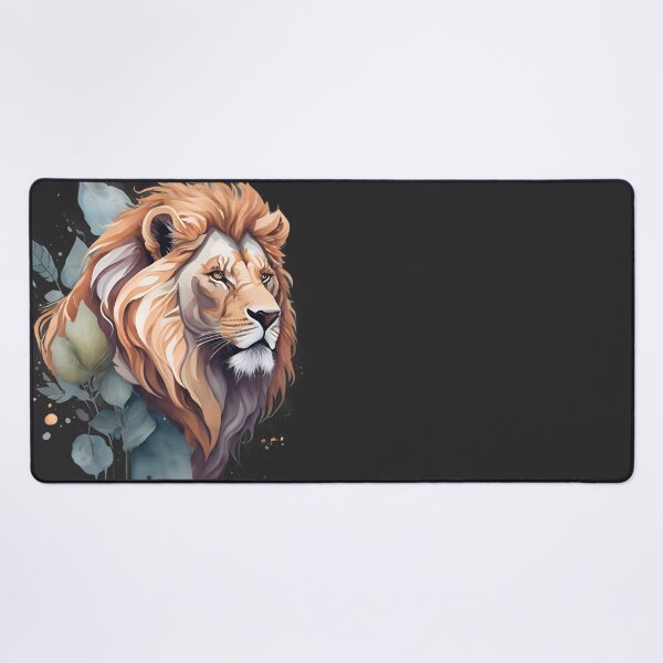 Item preview, LN05 A fierce lion head with a unique watercolor texture designed and sold by onenatureplace.