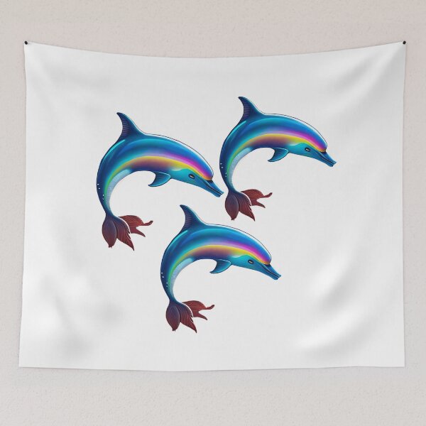 Item preview, Colourful dolphin cute designed and sold by GloriousArtSKD.