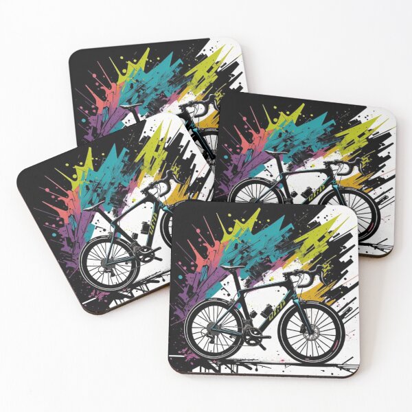 Item preview, Stunning Abstract Ink Splatter Road Bike Artwork Colourful  designed and sold by Michael Voyler.