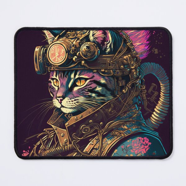 Item preview, Shadow Steam Punk Samurai Cat in stunning Ukiyo-E style art! designed and sold by JCatDesign.