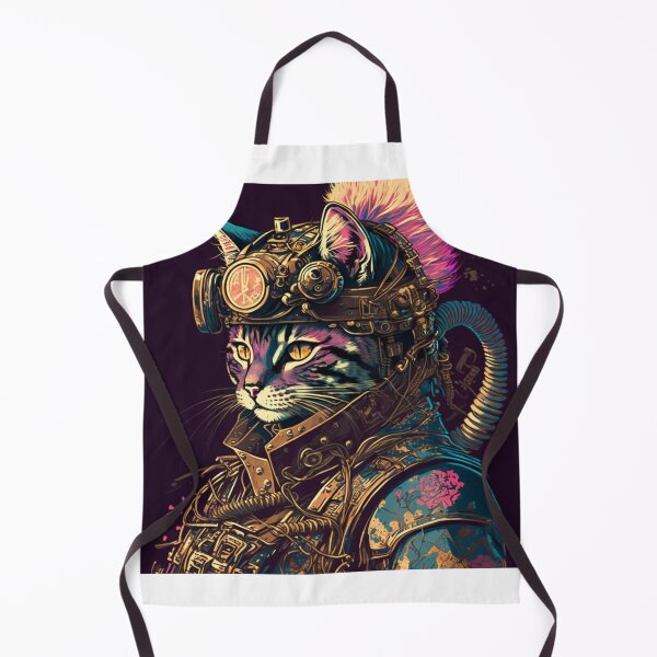 Item preview, Shadow Steam Punk Samurai Cat in stunning Ukiyo-E style art! designed and sold by JCatDesign.