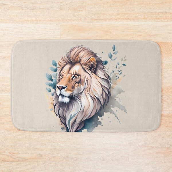 Item preview, LN02  A majestic lion head, rendered in a vibrant watercolor style designed and sold by onenatureplace.