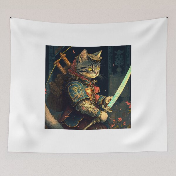 Item preview, Ukiyo-E Steam Punk Samurai Cat Feline Bounty Hunter designed and sold by JCatDesign.