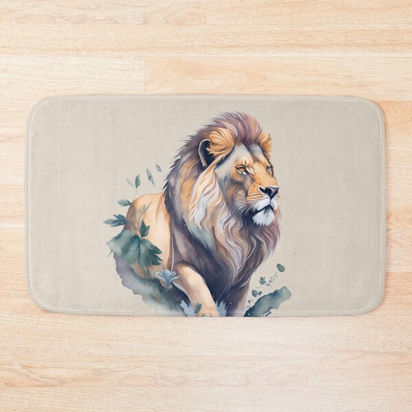 Item preview, LN01 majestic lion strides through a lush meadow designed and sold by onenatureplace.