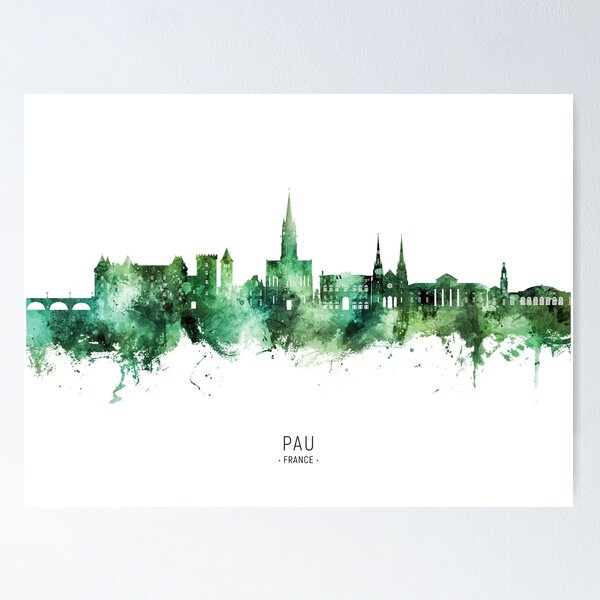 Item preview, Pau France Skyline designed and sold by ArtPrints.