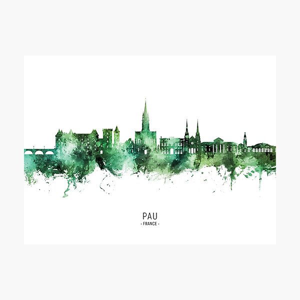 Item preview, Pau France Skyline designed and sold by ArtPrints.
