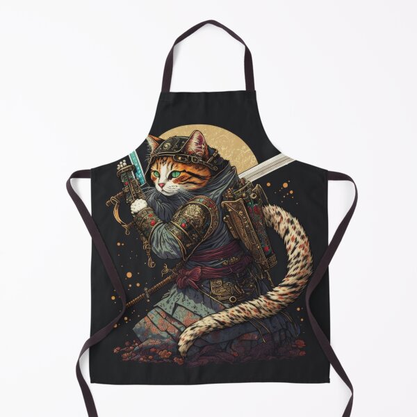Item preview, Shadow Steam Punk Samurai Cat in Ukiyo-E style designed and sold by JCatDesign.