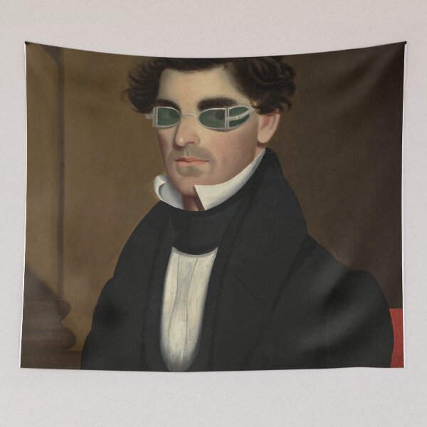 Item preview, Man Portrait, Vintage Painting of a Man Wearing Sunglasses designed and sold by vintagevivian.