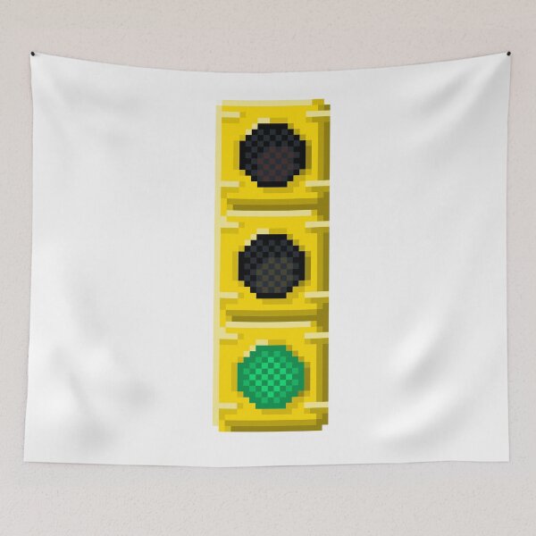 Item preview, Green Traffic Light Pixel Art | Street Theme Design designed and sold by anycolorart.