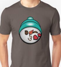 Kissy Snowman in a Beanie Unisex T-Shirt