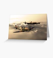 BBMF Spitfire and Lancaster Greeting Card