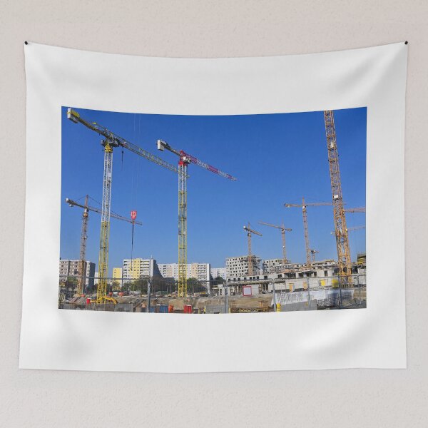 Aperçu de l'œuvre Chantier de construction de grues et de nouveaux bâtiments créée et vendue par goceris.