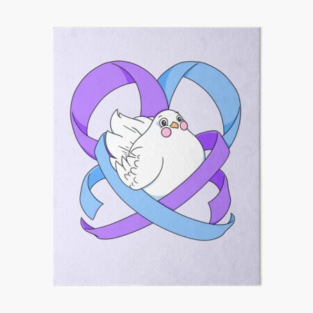 [Lavender variant] Borb with ME + FM Awareness Ribbons Art Board Print