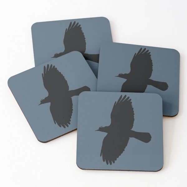 Item preview, Minimalistic Jackdaw In Flight Silhouette designed and sold by taiche.