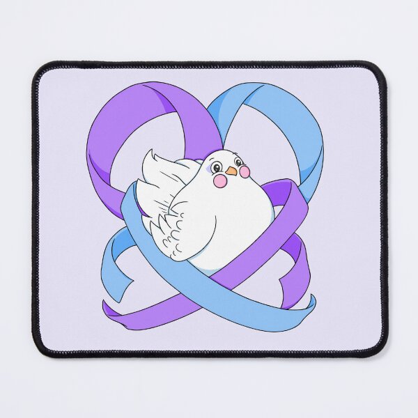 Item preview, [Lavender variant] Borb with ME + FM Awareness Ribbons designed and sold by operamariposa.