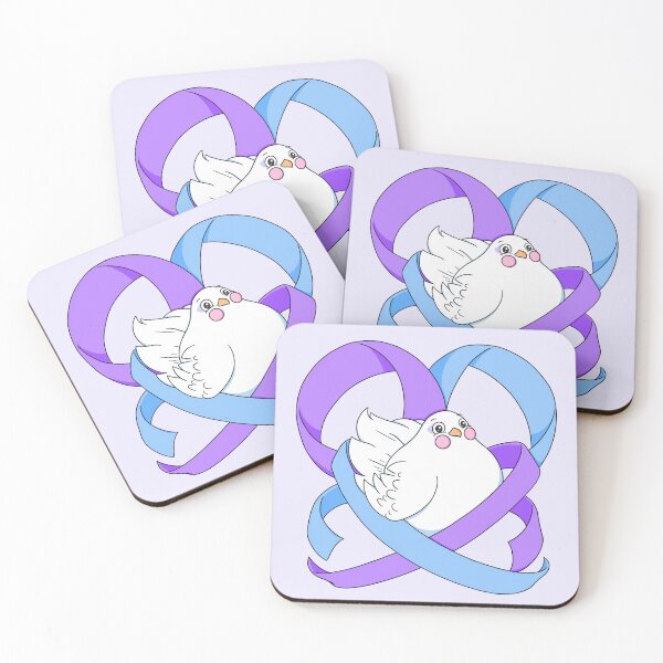 Item preview, [Lavender variant] Borb with ME + FM Awareness Ribbons designed and sold by operamariposa.