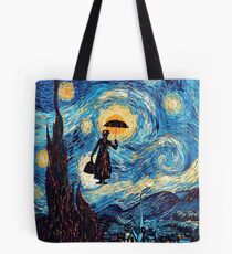 The Flying Lady with an Umbrella Oil Painting Tote Bag
