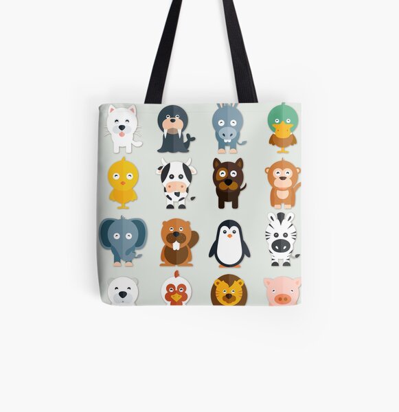 Cutest zoo Animals All Over Print Tote Bag