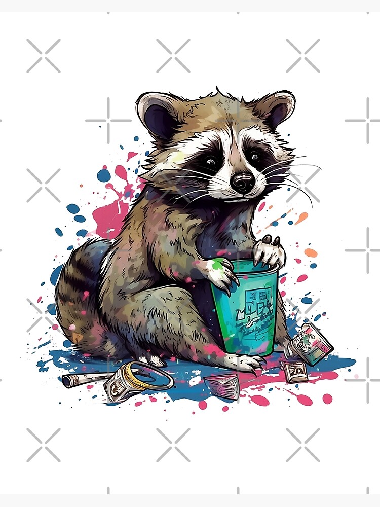  Trash Panda Raccoon Art Cute Foodie Print 11 x 14 inch