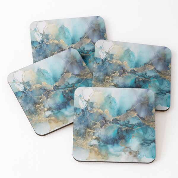 Item preview, Golden Cracks Blue Haze designed and sold by PrintCove.