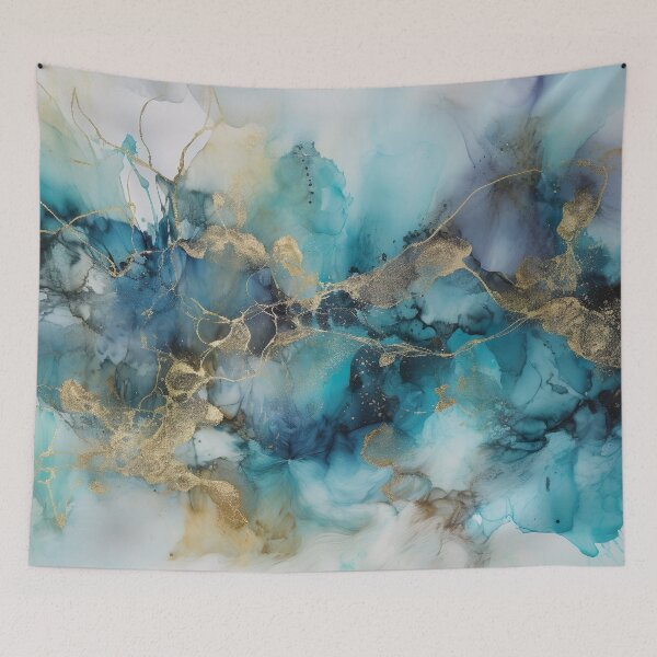 Item preview, Golden Cracks Blue Haze designed and sold by PrintCove.