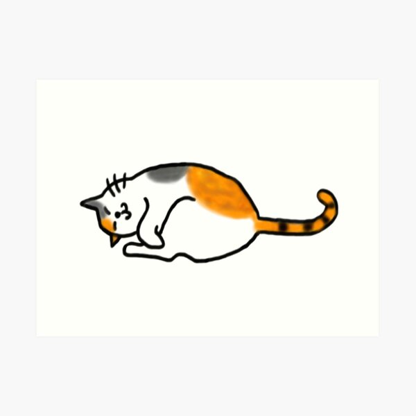 Comfy Calico Cat Art Print