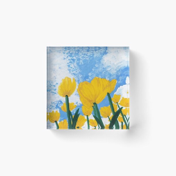 Yellow Tulips Acrylic Block