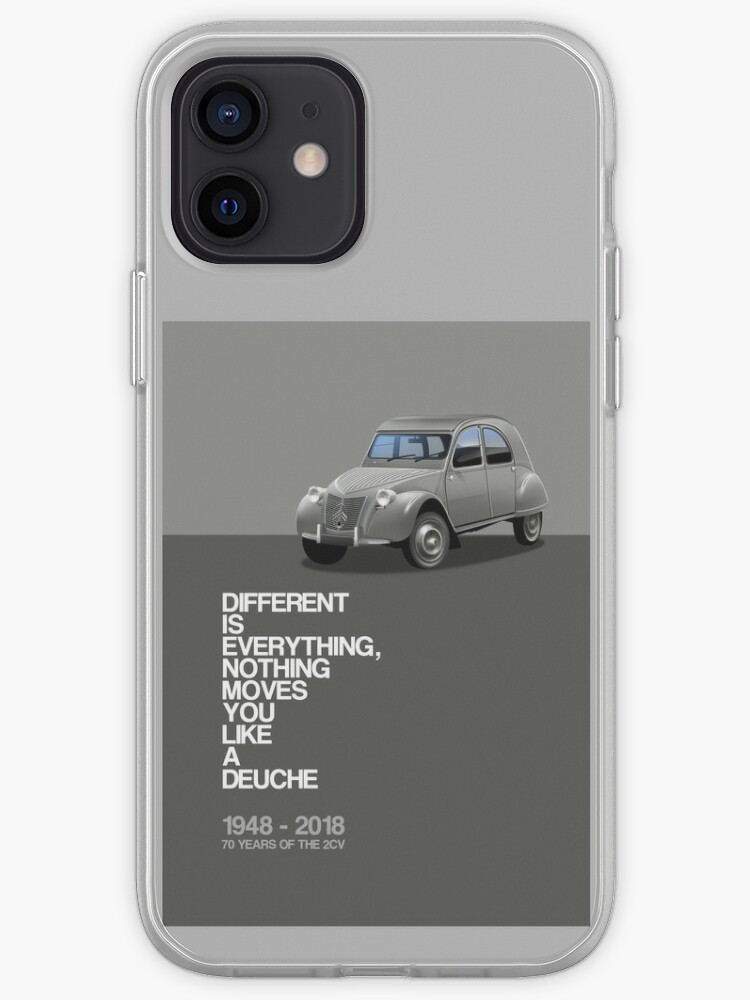 Coque Iphone Affiche Du 70e Anniversaire De Citroen 2cv 1948 Par Rjwautographics Redbubble