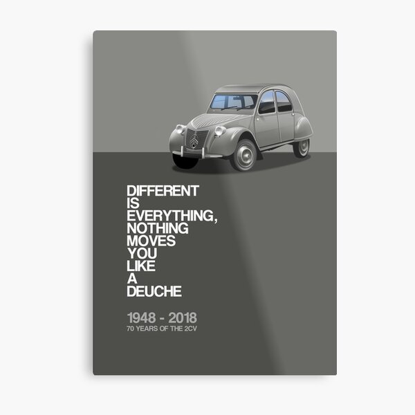 Citroen 2CV (1948) 70th Anniversary Poster Metal Print