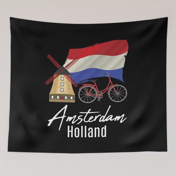 Item preview, Nehterlands Flag Windmill Netherlands designed and sold by MooonTees.