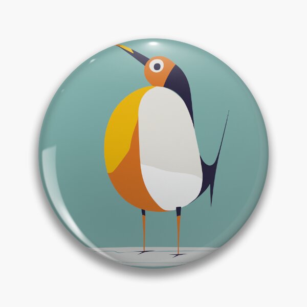 Item preview, Geometric Funny Bird with Orange Belly designed and sold by KOTOdesign.
