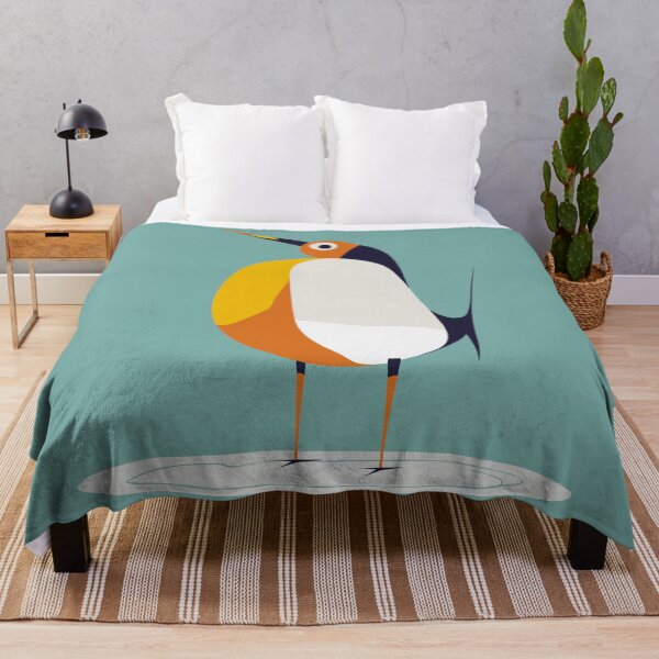 Aperçu de l'œuvre Oiseau drôle géométrique avec ventre orange créée et vendue par KOTOdesign.