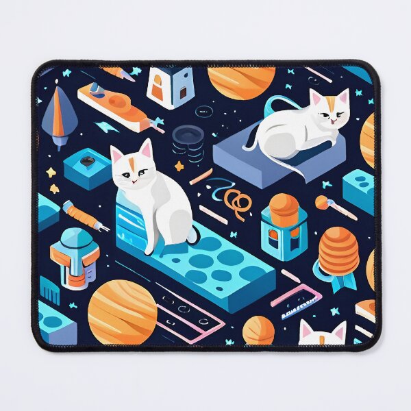 Item preview, Astronomy and space isometric seamless pattern with cartoon cats, planets and stars vector illustration designed and sold by LooperSDart.