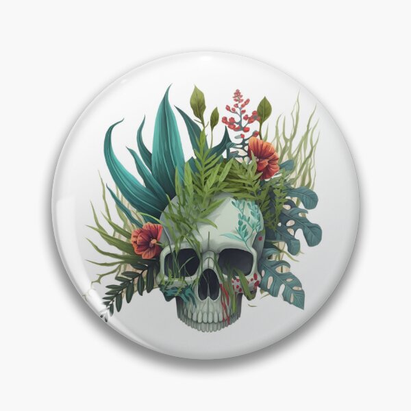 Item preview, botanical skull designed and sold by Sunchildprints.