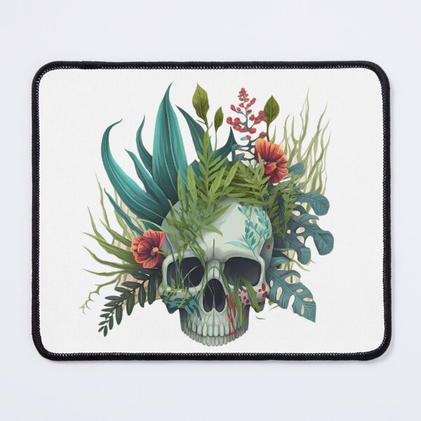Item preview, botanical skull designed and sold by Sunchildprints.