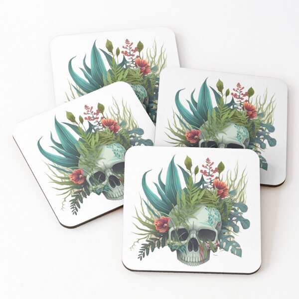 Item preview, botanical skull designed and sold by Sunchildprints.