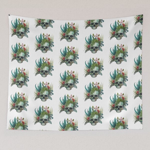 Item preview, botanical skull designed and sold by Sunchildprints.